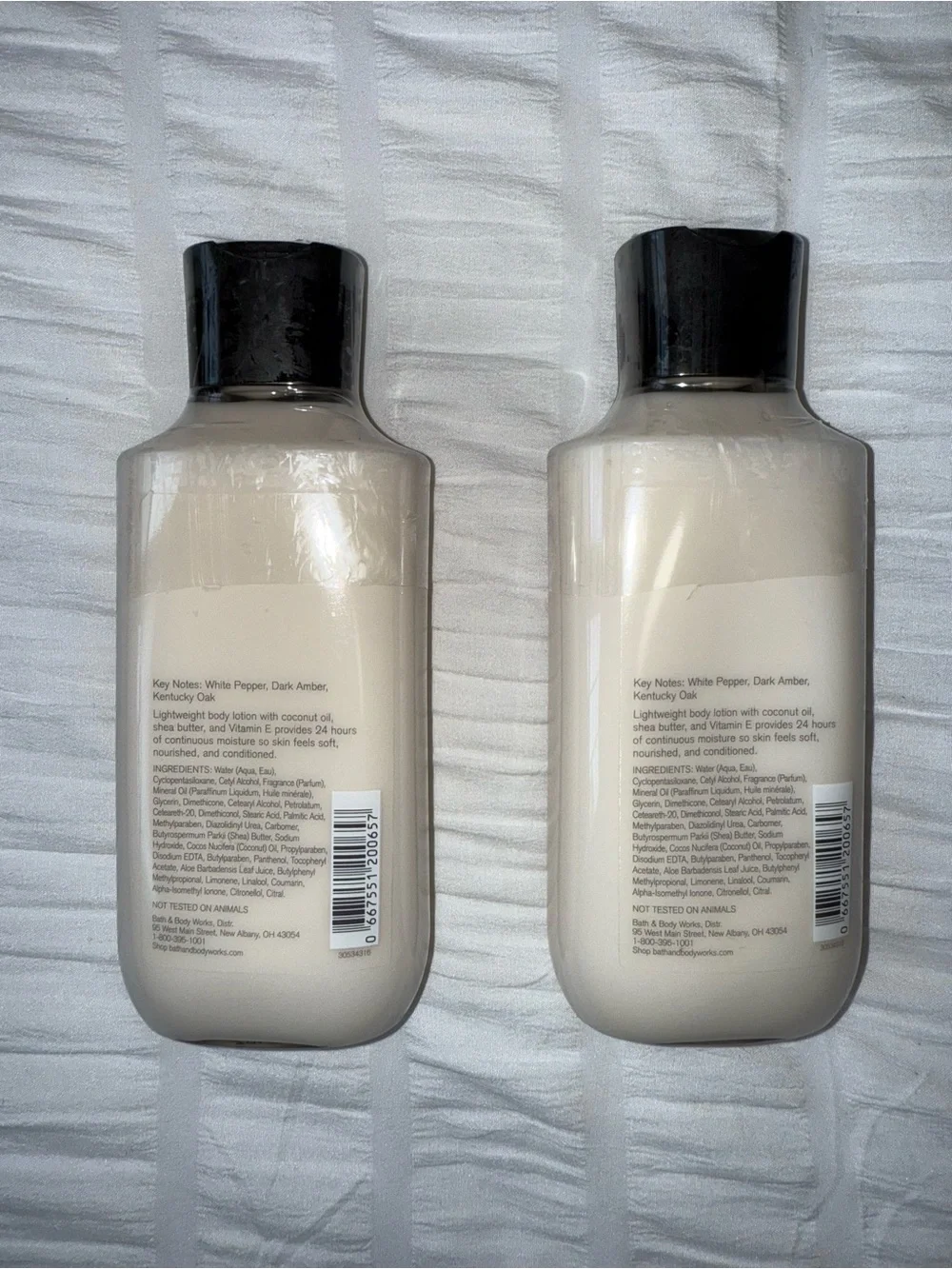 Bath & Body Works Bourbon Men's Lotion 24 Hour Moisture 2 Bottles NEW